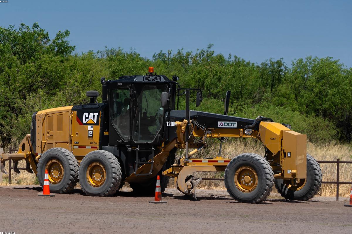 Road construction equipment on site