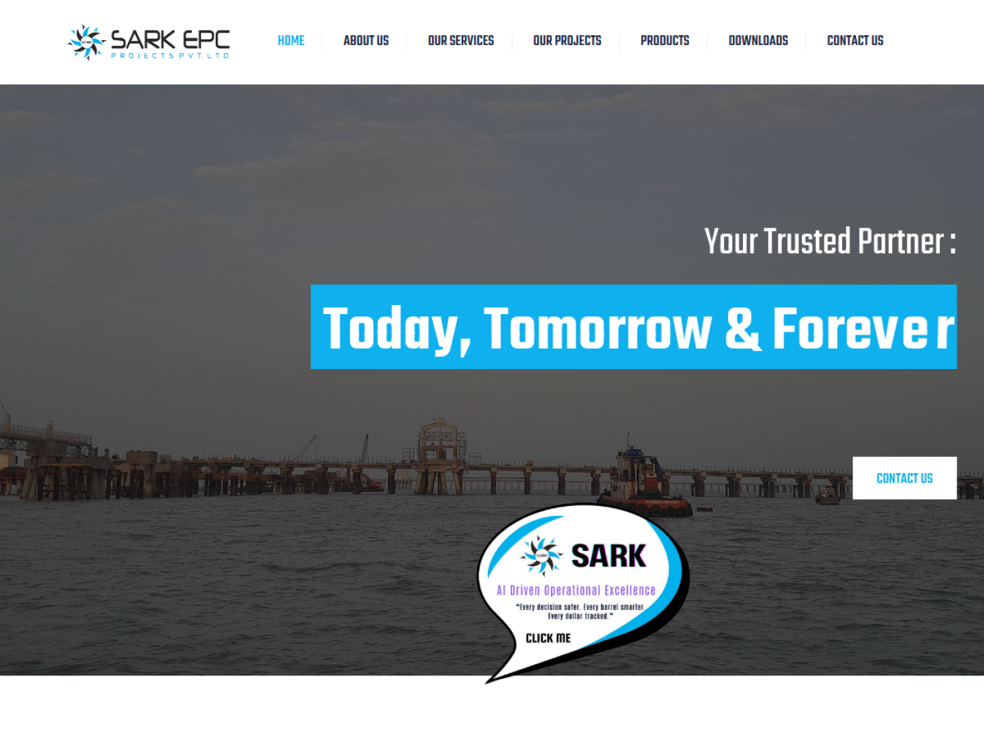 Website hero screenshot of sarkprojects.com